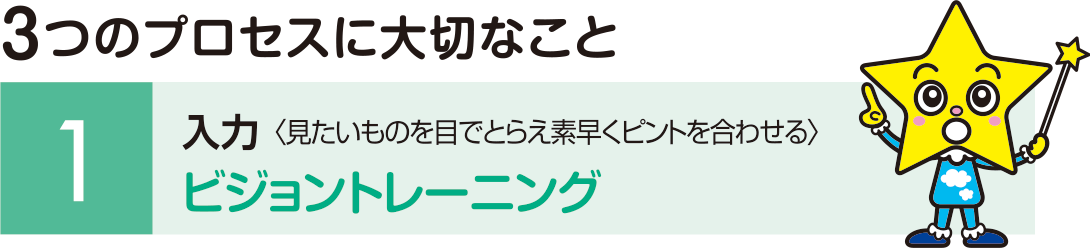 3つのプロセスで大切なことの一つ「ビジョントレーニング」